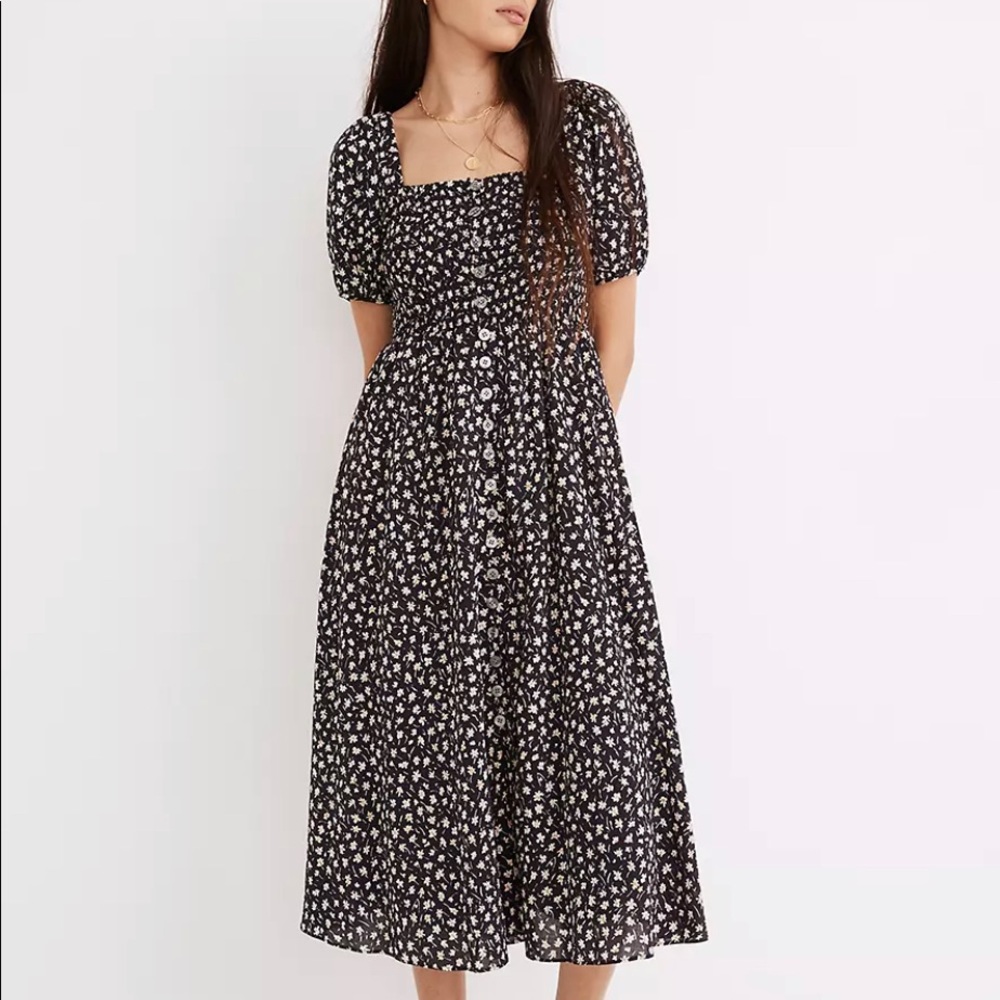 EUC Madewell Lucie Midi Smocked Button Front Dress in Sweet Floral medium